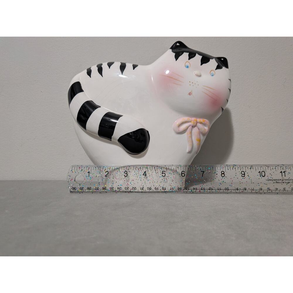 Vintage Albert E Price Ceramic Cat Statue Whimsical Flat Figurine 1980s - Picture 12 of 13